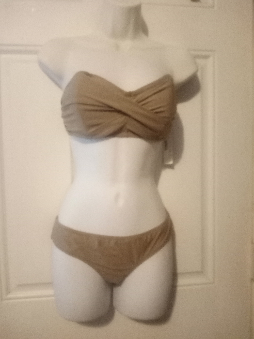 J. Crew Twist Bandeau Bikini Set - Beige